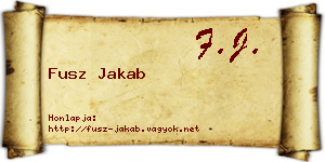 Fusz Jakab névjegykártya
